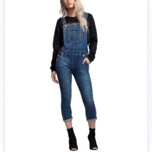 🪴 New TRUE RELIGION Hale Mis Rise Capri overall